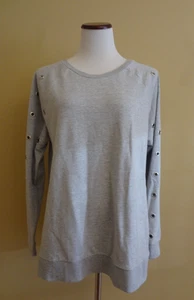 Felpa Joe's Jeans Collection grigia misto cotone con manica passante nuova con etichetta taglia L - Foto 1 di 9