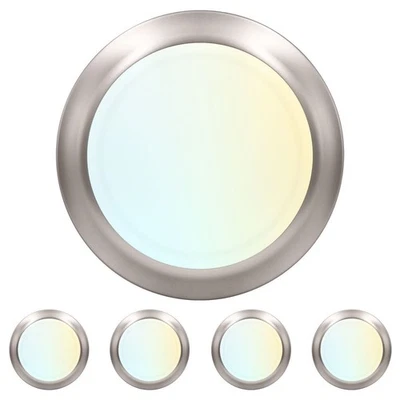 Luces de disco LED Luxrite de 6 pulgadas 5CCT 2700K-5000K 1000LM níquel con clasificación húmeda paquete de 4 Foto 1 de 4