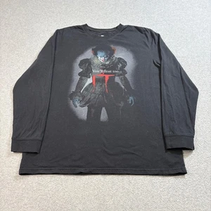It Pennywise Shirt Men Large Black Clown Balloon Graphic Halloween Horror Tshirt - Picture 1 of 7
