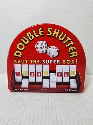 2007 DOUBLE SHUTTER SHUT THE SUPER BOX GAME DICE 00291 FAMILY TIN CASE 8+ 1-6 - Image 1 of 4