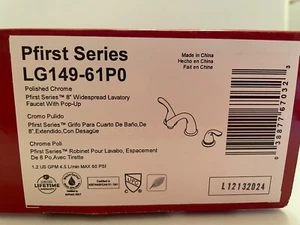 PFISTER Bathroom Sink Faucet LG149-61P0 Widespread Polished Chrome NIB - Picture 1 of 8