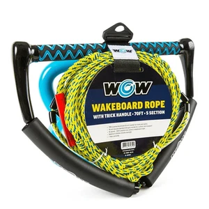 Cuerda de wakeboard WOW Watersports 70 pies con mango de truco y protectores de dedos - Imagen 1 de 5