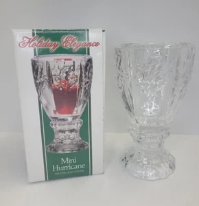 Holiday Elegance Crystal Mini Hurricane VotiveCandle Holder 24% Fine Crystal USA - Picture 1 of 7