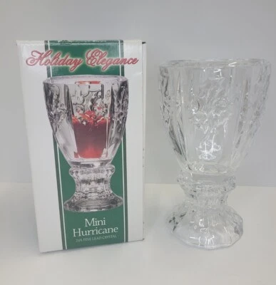 Soporte para velas votivas Holiday Elegance Crystal Mini Hurricane 24 % cristal fino EE. UU. Foto 1 de 4