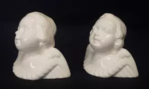 Vintage Erphila Czechoslovakia Porcelain Glazed Cherubs Set Of 2 - Picture 1 of 7