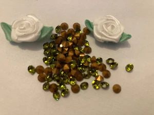 Swarovski #1012 Vintage Foiled Rhinestones Olivine 1.8 to 6.1mm REPAIR Options - Picture 1 of 3