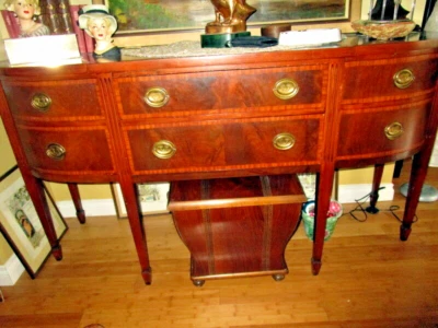 Tablero lateral antiguo estilo inglés eduardiano caoba, buffet, bar, gabinete Foto 1 de 4
