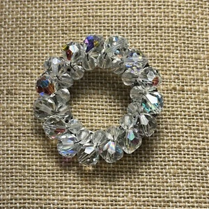 Vintage Silver & Iridescent Bead Wreath Brooch Pin - Picture 1 of 4