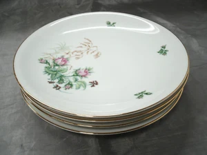 Vtg Heinrich MOSS ROSE Set of 4-7 5/8" Salad Plates Selb White Background EC 2 - Picture 1 of 4