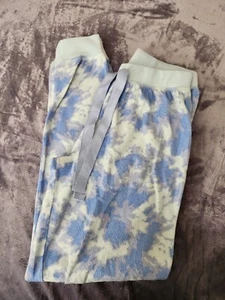 Girls Blue M Medium 8/10 Pajama Pants Cuff Bottom Elastic Waist Very Soft  - Picture 1 of 3
