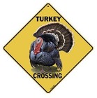 WILD TURKEY Crossing Sign, 12" on side, 16" on diagonal, Indoor/Out Use-Aluminum