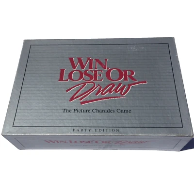 Win Lose Draw board game vintage Milton Bradley 1988 picture charades - Image 1 of 4