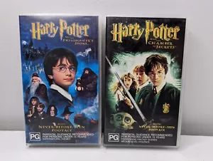 2x Harry Potter Bundle VHS Tapes Philosophers Stone and Chamber Of Secrets - Picture 1 of 5