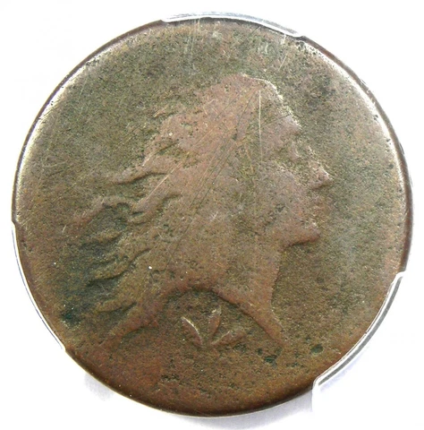 1793 Wreath Flowing Hair Large Cent 1C - Certified PCGS AG Detail - Rare Coin Cover
