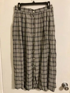 Vintage Talbots Women’s Skirt 12 Black Button Front Long Pleated Front USA #1890 - Picture 1 of 8