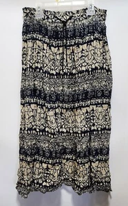 Short Circuit Women's Gauze Skirt One Size 100% cotton Black/Beige - Picture 1 of 10