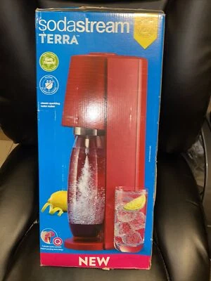 Máquina de agua con gas SodaStream Terra ROJA con CO2 y botella carbonatada nueva Foto 1 de 4