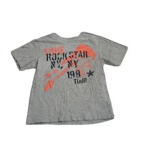 Place Boys Youth T Shirt Size L 10/12 Gray Crew Neck Rock N Roll Tour - Picture 1 of 5