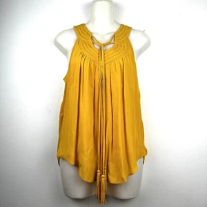 Diane Von Furstenberg Top 4 Halter Egyptian TunicNeck Tassel Sleeveless Boho - Picture 1 of 11