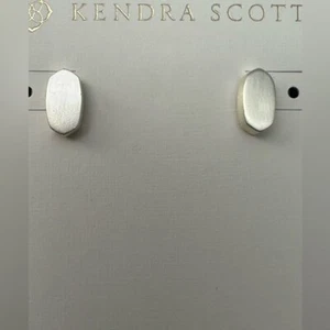 Kendra Scott Barret Silver Hexagon Stud Earrings NWT 1403 - Picture 1 of 4