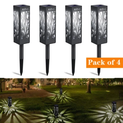 4X LED Solar Pathway Light Waterproof Landscape Lights Torch Lamp Garden Decor - Image 1 of 4