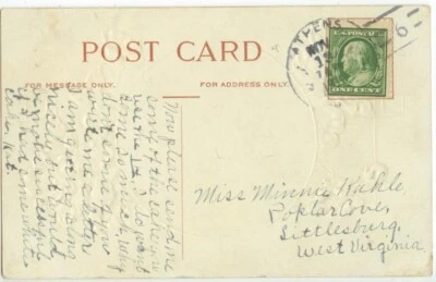 1911 Athens West Virginia Doane 3-6 to Poplar Cover, Littlesburg 1894-1917 - Image 1 of 2