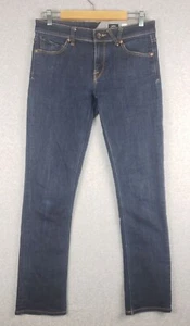 Volcom Mens Vorta Jeans 30 (Fits 32x30) Slim Straight Blue Dark Wash - Picture 1 of 8