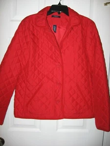 Ralph Lauren Chaps,Jacket, Red Quilted Polyester,Lined,Long Slv,Buttons,L - Picture 1 of 14