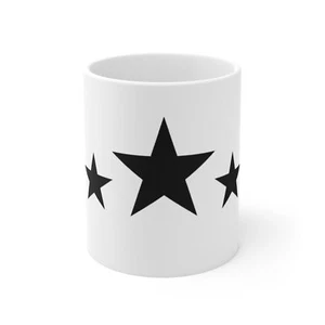Chic Black Star Mug, Minimalist Coffee Cup, Stylish Gift for Her, Modern Home - Picture 1 of 5