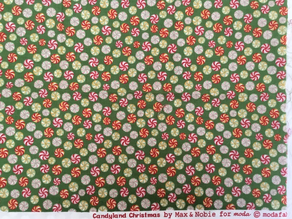 Moda Cotton Quilt Sew Fabric CANDYLAND CHRISTMAS by Max & Nobie 2 Fat Qtrs. - Image 1 of 4
