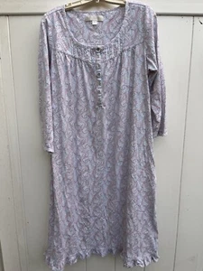 Eileen West gown paisley print women large ruffled hem - Picture 1 of 11