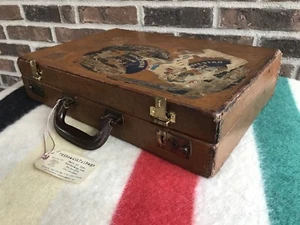 DE COLECCIÓN 1930 CINTURÓN CUERO VIAJE PEGATINA MALETÍN BOLSO FORRADO PIEL DE CIERVO R$2898 - Imagen 1 de 12