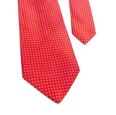 Corbata de cuello a lunares rojos hecha a mano Borrelli Napoli Foto 1 de 4