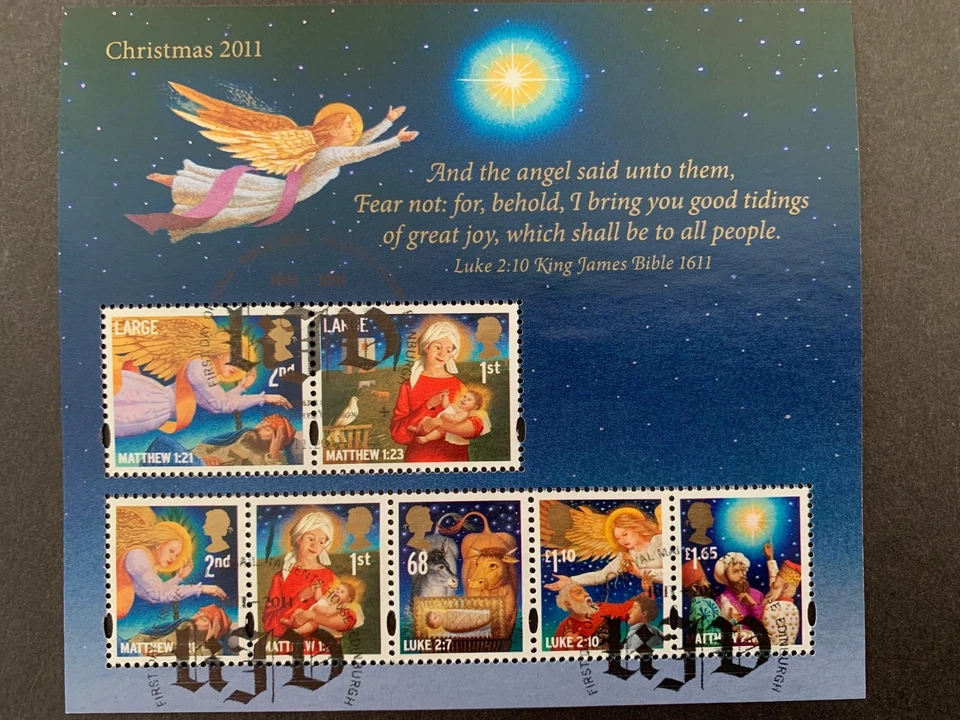 GREAT BRITAIN 2011 CHRISTMAS 7v M/SHEET VFU EX-FDC SGMS3249 - Image 1 of 1