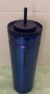 Starbucks 2023 Cobalt Blue Stainless Steel Cold Cup Tumbler Twist Lid Straw 24oz - Picture 1 of 11