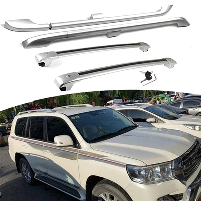 4PC Roof Set Fit for Toyota Land Cruiser LC200 J200 2008-2021 Rail Rack Crossbar - Image 1 of 4