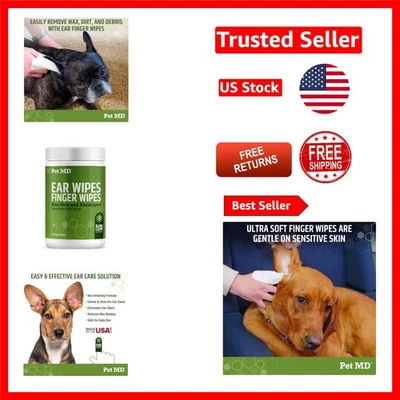 Daily Essential Dog Ear Cleaner Finger Wipes - Aloe Vera & Eucalyptus - 50 Count - Image 1 of 4