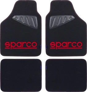 Set SPC19 completo tappetini universali auto moquette nero/rosso poliestere SPA - Imagen 1 de 2