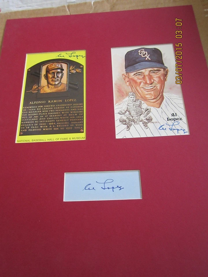 Al López tres exhibición firmada Pérez Steele, tarjeta HOF y corte bxls Foto 1 de 1