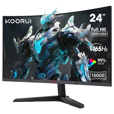 24 Inch Gaming Monitor, 180Hz Curved Monitors, FHD 1080P VA 1ms 1500R PC - Image 1 of 4