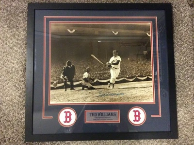 TED WILLIAMS BOSTON RED SOX SIGNED AUTOGRAPHED 16X20 FRAMED PHOTO JSA COA  - Image 1 of 4
