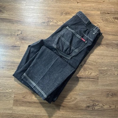 Vintage Baggy Y2K Guess Starched Dark Denim Jeans Size 34x32 - Image 1 of 4