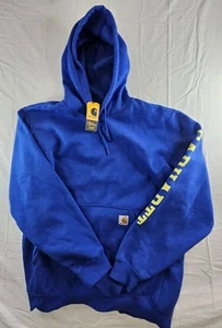 Carhartt Hoodie Men's Size Large Blue Rain Defender 1889 Graphic Sweatshirt NEW - Picture 1 of 18