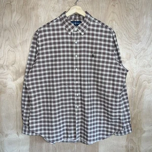 MEN'S RALPH LAUREN CLASSIC FIT COTTON BUTTON DOWN LOGO DESIGNER SHIRT PLAID XXL - Picture 1 of 10
