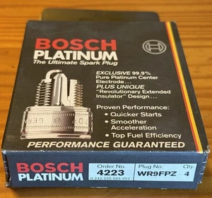 (4) Bosch Platinum 4223 Spark Plugs New Old Stock NIB WR9FPZ D2.4 - Picture 1 of 3