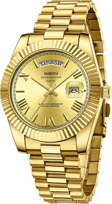 Orologi Da Uomo Analogici Al Quarzo in Acciaio Inossidabile Oro Rosa Argento Oro - Immagine 1 di 4