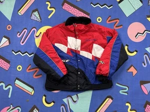 Vintage Polaris Edge X Snowmobile MEN XXL 2XL Coat Jacket Blue Red Insulated - Picture 1 of 9