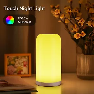 Dimmable Touch Night Light – 7 Brightness, 13 RGB Colors, Portable Bedside Lamp - Picture 1 of 10