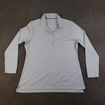 Camisa polo feminina Peter Millar grande branca UPF 50+ elástica manga longa golfe - Imagem 1 de 4