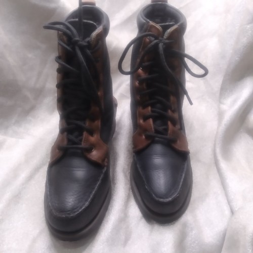 TIMBERLAND Stivali Chukka 7" vintage in pelle ciottolata neri marroni taglia 40 EU 8 5 US